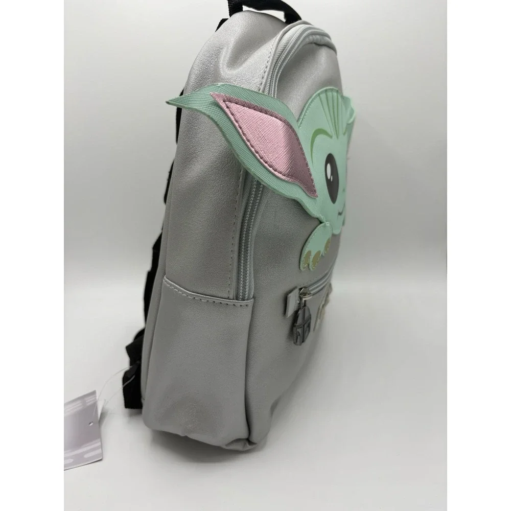 NEW Bioworld Mini Backpack Grogu The Child Mandalorian Silver Flawed Scuffs‎